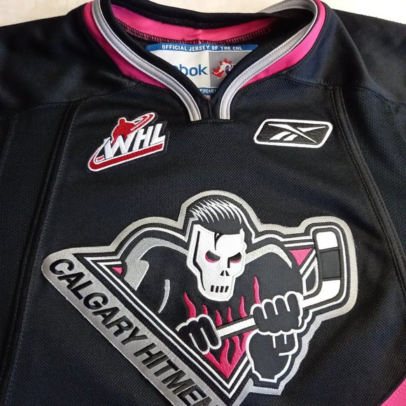 Reebok Calgary Hitmen Minor Hockey WHL Pink Jersey (Youth Small) - Picture 4 of 8